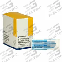 FIRST AID ONLY Adhesive Bandage: Strip Bandages, 1 in Wd, 3 in Lg, Metal Detectable, Fabric, Strip (MPN H175). Key specifications — Product Type: Strip Bandages; Unitized: Unitized; Water Resistance: Not Water Resistant; Brand: FIRST AID ONLY; Latex Content: Latex Free; Metal Detectable: Metal Detectable; Package Type: Box; Manufacturer Part Number: H175.