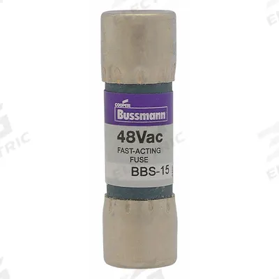 BUSSMANN Fuse: BBS Series, Midget, Fast-Acting, 800 mA, 600 V AC - Fast-Acting Cylindrical Fuses