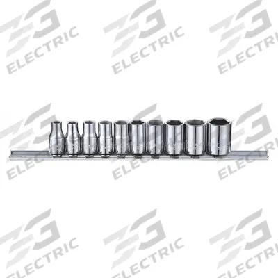 WESTWARD Socket Set: 1/4 in Drive, 10 Piece, 6-Point, SAE - SAE & Metric Socket Sets