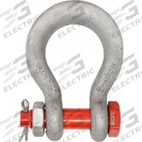 CROSBY Wide Body Shackle: Wide Body Shackle, 36,000 lb Working Load Limit, 2 1/32 in Wd Between Eyes (MPN 1021274). Key specifications — attr994386: Silver; attr994364: CROSBY.
