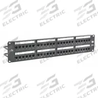 HUBBELL PREMISE WIRING Patch Panel: Flat, 2 Rack Units, 48 Ports, 5e, IDC, 4-Pr PoE (4PPOE), Steel (MPN HP5E48E). Key specifications — Brand: HUBBELL PREMISE WIRING; Compatible Cable Performance Category: 5e; Material: Steel; _Access Type: Rear Access; _Port Labeling: Front Numbered; _Power Over Ethernet: 4-Pair PoE (4PPOE); _Rear Termination: IDC; _Series: NextSpeed.