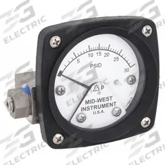 MIDWEST INSTRUMENT Differential Pressure Gauge: Back, 1/4 in NPT Female, ±3-2-3% Gauge Accuracy, 120 (MPN 120-SA-00-OO-30P). Key specifications — Sensor Type: Piston; Series: 120; Housing Material: 316L Stainless Steel; Certificate of Calibration: Not Included; Gauge Accuracy: ±3-2-3%.