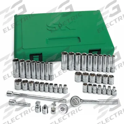 SK PROFESSIONAL TOOLS Socket Wrench Set: 1/4 in Drive, 48 Piece, 6-Point - SAE & Metric Socket Sets with Drive Tools