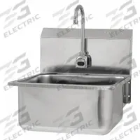 SANI-LAV Hands-Free Sink: 1 Stations, 10 in Bowl Dp, 19 in Bowl Lg, 16 in Bowl Wd, Faucet Included (MPN ESB2-525L-0.5). Key specifications — Includes Side Splash: Side Splash Not Included; Series: Stainless Steel Hand Wash Sink; Brand: SANI-LAV; Power Source: Battery Powered.