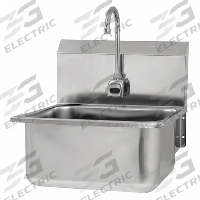 SANI-LAV Hands-Free Sink: 1 Stations, 10 in Bowl Dp, 19 in Bowl Lg, 16 in Bowl Wd - One-Station Wall-Mounted Hand Sinks with Faucets