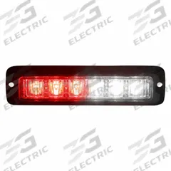 CODE 3 Warning Light: Emergency Vehicle Area Light, Red/White, 9 W Watt, Clear, SAE J595 Class 1 (MPN MR6MC-RW). Key specifications — Brand: CODE 3; Lens Color: Clear; Number of Flash Patterns: 69; Installation Type: Permanent; Operating Voltage: 12-24V DC.