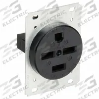LEVITON Receptacle: Single, 15-30, Black, 250V AC, 30 A, 3 Pole / 4 Wire (MPN 8430)