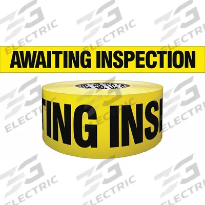 APPROVED VENDOR Barricade Tape: 1,000 ft Lg, 3 in Wd, Awaiting Inspection Legend - Quality Inspection Messaging Barrier Tape