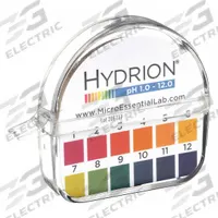 HYDRION pH Paper: 1 pH to 12 pH, 1.0 pH Resolution, 15 ft Overall Lg, 1/4 in Overall Wd, 75 Tests (MPN 3VZR6). Key specifications — pH Resolution: 1.0 pH; Brand: HYDRION.