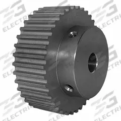 DAYTON Timing Pulley: Curvilinear, Fixed, For HTD Timing Belt Section, For 15 mm Belt Wd, 38 Teeth (MPN 38-5M15M6A10). Key specifications — Brand: DAYTON; Finish: Clear Anodized; For Belt Series: Powerhouse®.
