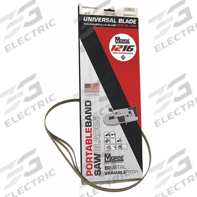 MORSE Portable Band Saw Blade: Stainless Steel, 12/16, 1/2 in Blade Wd, 0.02 in Blade Thick - Blades for Compact Saws (Up to 30-9/16")