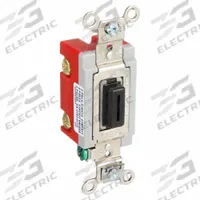 BRYANT Wall Switch: Locking Switch, Double Pole, Maintained, Black, 120/277V AC, 20 A (MPN 4902L). Key specifications — Illuminated: No; Voltage Rating: 120/277V AC.