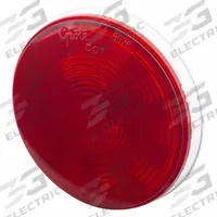 GROTE Stop/Turn/Tail Light: LED, Stop Light, Red, Round, 4 5/16 in Overall Dia, 4 5/16 in Overall Ht (MPN 54362). Key specifications — Standards: FMVSS 108; Electrical Connection: Pigtail; Brand: GROTE; Installation Type: Permanent; Lens Color: Red; Mount Type: Bracket; Lighting Technology: LED; Light Type: Stop Light.