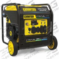 CHAMPION POWER EQUIPMENT Portable Generator: Inverter, Gasoline/Natural Gas/Propane, 7,250 W Running (MPN 201176). Key specifications — Includes GFCI Outlets: Yes; Parallel Configuration Capable: No; Rated Voltage: 120/240V AC; Carbon Monoxide (CO) Shutdown: Yes; Generator Brand: Champion.