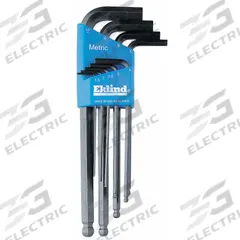 EKLIND Hex Key Set: 6 - 10 Pieces, Ball-Hex-L Long, L, Metric, Single Ball End, Long, 9 Pieces (MPN 13609). Key specifications — attr1205553: Not Tether Capable; attr1205554: EKLIND; attr1205568: Black Oxide; attr1293176: 6 - 10 Pieces.