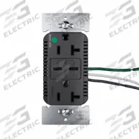 USB Receptacle: Duplex, 5-20R, 2 USB Ports, USB Type C, Black, 125V AC, 20 A (MPN TR20HUSBPD65BK). Key specifications — Brand: LEGRAND.