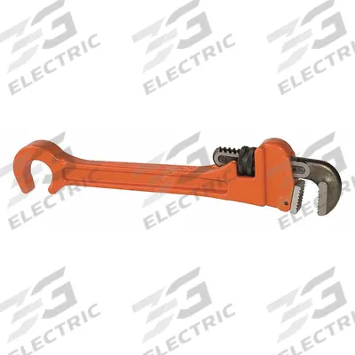 PETOL Refinery Wrench: Alloy Steel, 1 1/2 in Jaw Capacity, Serrated, 10 in Overall Lg - Pipe Wrenches with Valve Wheel End