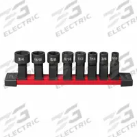 MILWAUKEE Impact Socket Set: Small Set (0-50 pieces) Set Size, 8 Pieces, (8) 6-Point, INSIDER™ (MPN 49-16-1640). Key specifications — attr1204251: MILWAUKEE; attr1215453: 5/16 in, 3/8 in, 7/16 in, 1/2 in, 9/16 in, 5/8 in, 11/16 in, 3/4 in; attr1215454: 5/16 in to 3/4 in; attr1224229: Friction.