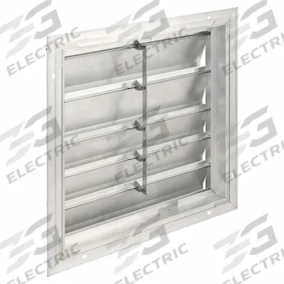 Dayton 21"H-W 6.5"L Extrd Alu Backdraft Dampr: For 18 in Fan, Single Panel, 21 in H - Wall-Mount Backdraft Dampers