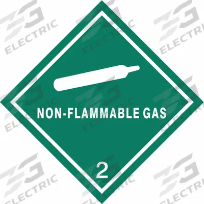 APPROVED VENDOR Container Label: Non-Flammable Gas, 4 in x 4 in, 4 in Label Ht, Paper - Class 2: Gases