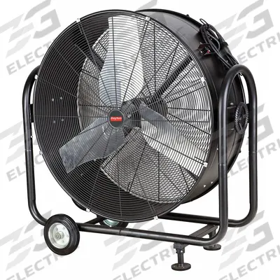 Dayton Portable Fan: 36 in Blade Dia, 115V AC, Mobile, 1/2 hp, Direct Drive - Standard Industrial Floor Fans