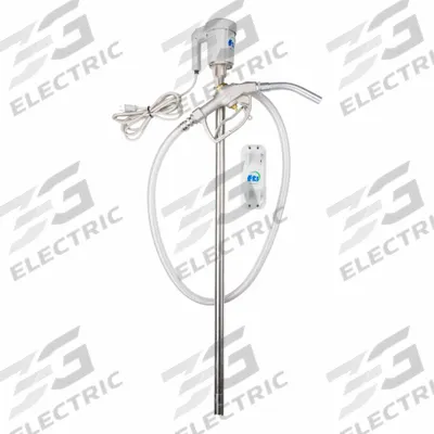 FINISH THOMPSON Electric Drum Pump: Pump with Hose & Nozzle, 1/3 hp HP, 115 V AC, 17 gpm - Centrifugal Electric Drum Pumps
