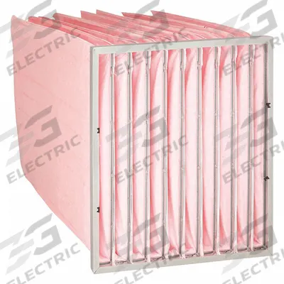 GRAINGER Pocket Air Filter: 24 in x 24 in x 30 in, MERV 13, Pink, Synthetic - MERV 13 Pocket Air Filters