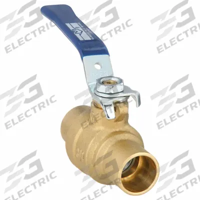 MILWAUKEE VALVE Manual Two-Way Ball Valve: 3/4 in, Brass, Straight, Sweat x Sweat, Two-Piece - Brass Ball Valves