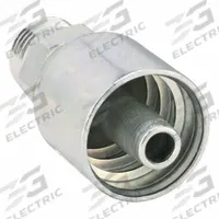 PARKER Hydraulic Crimp Fitting: Steel x Steel, Straight, -6 For Hose Dash Size, Male x Genderless (MPN 1J043-6-6). Key specifications — Fitting Gender: Male x Genderless; Fitting Connection Type: ORS x Crimp; For Hose Dash Size: -6; Thread Size: 0.511"-27; Brand: PARKER.