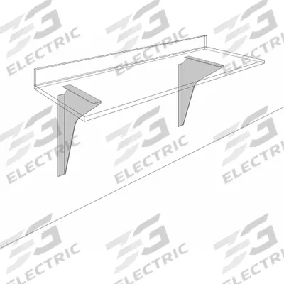 INSTOCK Wall Mount Bracket Support: 24 in Overall Lg - Lab Furniture Supports
