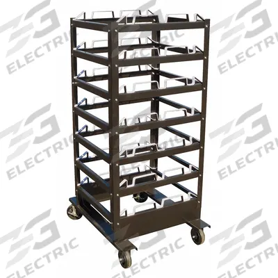VISIONTRON Storage Cart, 24 Posts: Black - Storage Carts for Retractable Belt Barriers
