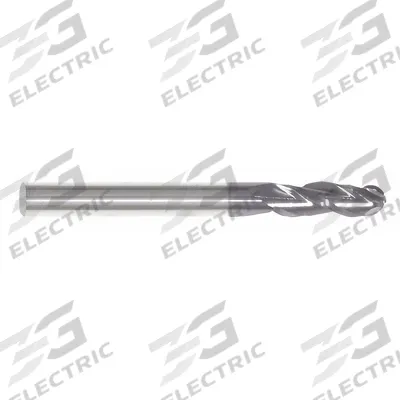 APPROVED VENDOR Ball End Mill: Carbide, AlTiN Coated, 3 Flute, 1" Mill Dia, 1-1/2" LOC - General Purpose Carbide Ball End Mills