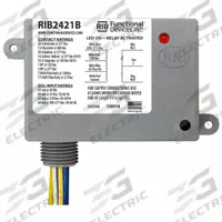 RIB Enclosed Pre-Wired Relay: 20 A Rating, 24V AC/DC/230V AC/208-277V AC, SPDT, 0.50 in NPT (MPN RIB2421B). Key specifications — Nipple Size: 0.50 in NPT; Coil Voltage: 24V AC/DC/230V AC/208-277V AC; Brand: RIB.