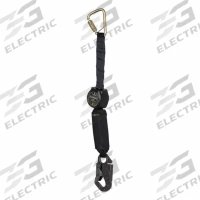 FALLTECH Self-Retracting Lifeline: Steel Carabiner Anchor, Harness Steel Carabiner - Arc-Flash Rated Personal SRLs