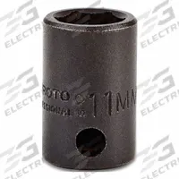 PROTO Impact Socket: 3/8 in Drive Size, Metric, 11 mm Socket Size, 6-Point, Std, 15/16 in Overall Lg (MPN J7211M). Key specifications — attr1215501: PROTO; attr1215515: Black Oxide; attr1215518: 11 mm.