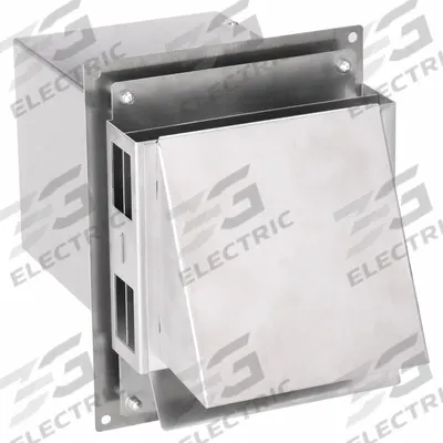 TJERNLUND Vent Hood: Vented Rain Cap, Rectangular, 3 in Duct, 5052, Aluminum, Silver Finish - Wall & Soffit Vent Caps