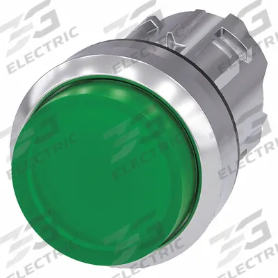 Siemens Extended Push Button: 22 mm Mounting Size, Metallic - Illuminated Extended-Length Push-Button Operators