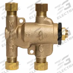 WATTS Thermostatic Mixing Valve: 3/8 in Inlet Connection Size, 3/8 in Outlet Connection Size, Brass (MPN 3/8 LFUSG-B M3). Key specifications — attr1037830: 3/8 in Male Compression Fittings; attr1037827: WATTS.