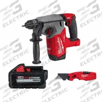 MILWAUKEE Rotary Hammer, Battery and Utility Knife: Pistol-Grip, SDS-Plus, 2 1/2 in max, 6 Ah (MPN 2912-20, 48-11-1865, 48-22-1505). Key specifications — attr113796: MILWAUKEE; attr113808: 0 bpm to 4,800 bpm; attr113803: Yes; attr113838: Hammer Only; attr113809: Yes; attr113815: (1) Battery; attr113804: 6 Ah.