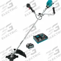 MAKITA Brush Cutter Kit: Battery Platform: XGT®, 17 in Cutting Wd, 71 in Shaft Lg, Brushless Motor (MPN GRU02M1). Key specifications — Battery Capacity: 4.0 Ah; Brand: MAKITA; Cutting Width: 17 in; Shaft Length: 71 in; Shaft Type: Straight; Interchangeable Head: Yes.
