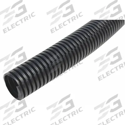 DROSSBACH Corrugated Loom Tubing: 1/4 in Nominal Size, 3,200 ft Overall Lg, Nylon - General Purpose Split Loom Tubing
