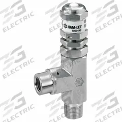 HAM-LET Relief Valve: MNPT x FNPT, 1/4 in x 1/4 in, 316 Stainless Steel, 225 psi Max. Op Pressure (MPN H-985-SS-N-1/4-SL). Key specifications — Brand: HAM-LET.