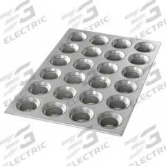 CHICAGO METALLIC Mini Crown Muffin Pan: Aluminized Steel, 24 Slots, 14 1/8 in Overall Wd, Silver (MPN 42755). Key specifications — Pan Style: Muffin Pan; Brand: CHICAGO METALLIC; Color: Silver; Material: Aluminized Steel; NSF Certified: No; Number of Slots: 24.