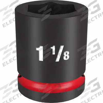 MILWAUKEE Standard Impact Socket: 3/4 in Drive Size, SAE, 1 1/8 in Socket Size, 6-Point - 3/4" Drive Impact Sockets