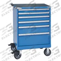 LISTA Modular Drawer Cabinet: 28 1/4 in x 22 1/2 in x 43 1/4 in, 6 Drawers, Tubular, Adj Dividers (MPN ST07-0602a-MBKABB). Key specifications — Cabinet Color: Bright Blue; Base Type: Casters; Drawer Inside Height: (2) 3 in; Drawer HxWxD: (2) 3 in x 24 in x 18 in; Work Surface Material: Rubber Mat; Drawer Handle Type: Tubular; Cabinet Material: Steel; Cabinet Style: Drawer.
