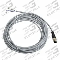 Cordset: M12 Male Straight X Bare Wire, 4 Pins, Gray, PVC, 5 m Cable Lg, 3 A Max Current (A) (MPN XZCPV1541L5). Key specifications — Cable Jacket Color: Gray; End 1 Gender: Male; End 1 Mounting Orientation: Straight; End 2 Connection Type: Bare Wire; IP Rating: IP67; Brand: TELEMECANIQUE SENSORS; Wire Size: 18 AWG; Cable Jacket Material: PVC.