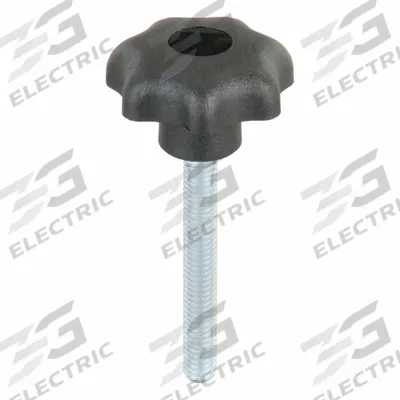 KIPP Hand Knob: 7 Point, Plastic w/ Steel Thread, M6 Thread, 45 mm Thread Lg - 7-Arm Knobs with Threaded Stud