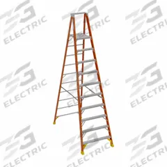 WERNER Platform Stepladder: 10 ft Ladder Size, Fiberglass, 300 lb Load Capacity, 55 lb Wt (MPN P6210). Key specifications — Brand: WERNER; Included Features: Guard Rail.