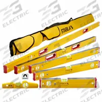 STABILA Level Set: Level, 2, Plain, 10 in_16 in_24 in_32 in_48 in_78 in Overall Lg, Side Read Only (MPN 78396). Key specifications — attr934734: 78396; attr934735: STABILA; attr939796: Acrylic; attr939781: Rare Earth; attr983962: Aluminum; attr939959: Side Read Only; attr939953: Hand Grips.