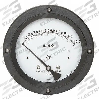 MIDWEST INSTRUMENT Differential Pressure Gauge: Back, 1/4 in NPT Female, ±3-2-3% Gauge Accuracy - Medium & High Operating Pressure Differential Gauges